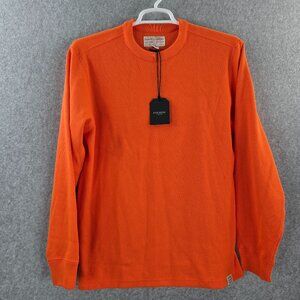 Filson Waffle Knit Crewneck Shirt Mens Medium Orange Thermal Pullover New NWT
